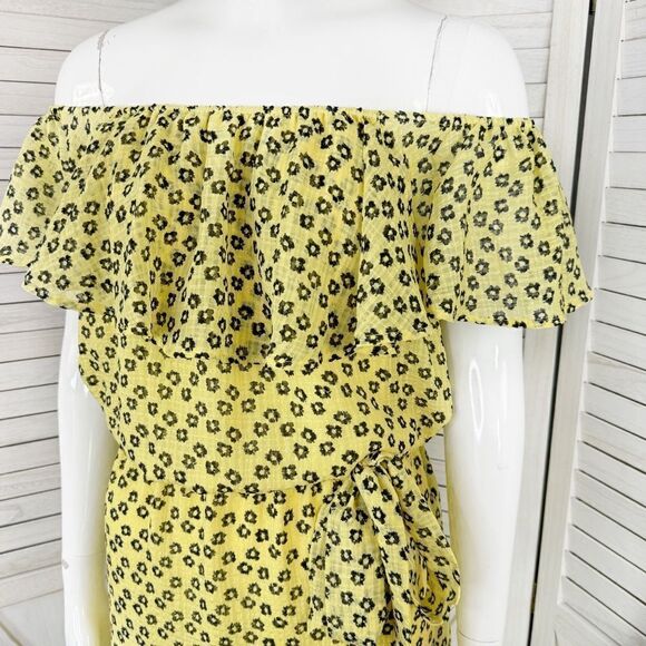 1. State Lavender Fields Floral Off The Shoulder Maxi Dress Yellow Medium - Picture 7 of 15